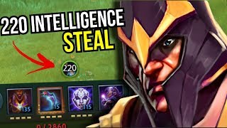 WORLD RECORD - 220 Intelligence Steal Silencer by S1metris 7.09 | Dota 2