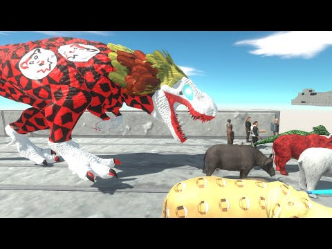 Escape from HARLEY QUINN T-REX Death Run - Animal Revolt Battle Simulator