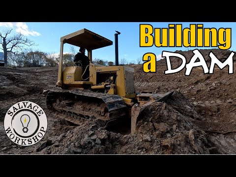 Earth Moving with an OLD Cat DOZER - It's DAM Building Time at the FARM! ~ Hopefully it Holds WATER!
