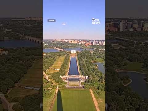 WATCH: Reflecting Pool refills after Trump paint job