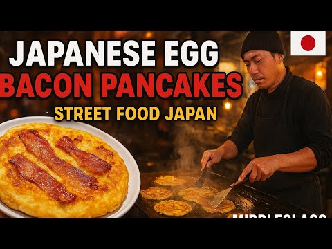 Fluffy Egg Bacon Pancakes – Japanese Street Food Magic |