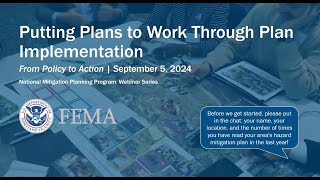 From Policy to Action: Putting Plans to Work Through Plan Implementation