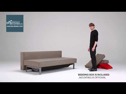 "Innovation USA" Sly Deluxe Mixed Dance Natural Sofa Bed with Chrome Legs at ba-stores.com