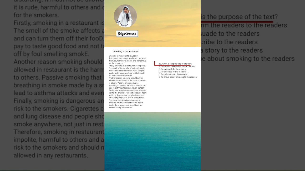 Cara Menjawab Pertanyaan : what is the purpose of the text