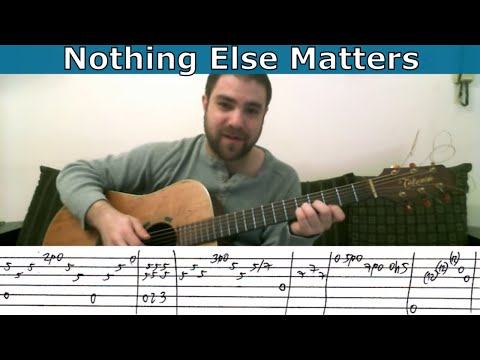 Tutorial: Nothing Else Matters - w/ TAB (How to play the Intro, Verse & Chorus)