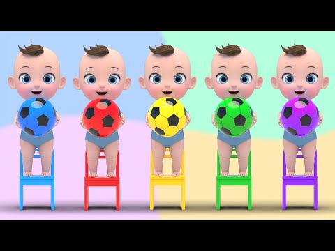 5 Color Song! | Five Little Monkeys Jumping On The Bed Nursery Rhymes | Baby & Kids Songs