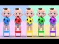 5 Color Song Five Little Monkeys Jumping On The Bed Nursery Rhymes Baby Kids Songs