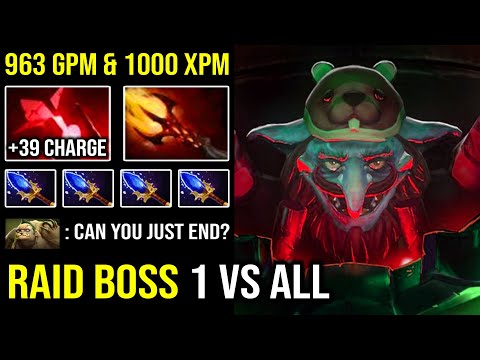 TRULY FINAL BOSS 1 vs ALL +39 Bloodstone Charge with 963GPM & 1000 XPM Solo Mid Pro Timbersaw DotA 2