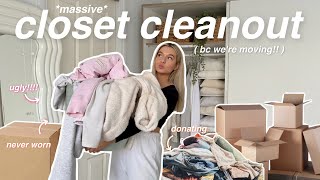 *Massive* Closet Cleanout Aka Decluttering My Entire Wardrobe Bc We're Moving!!