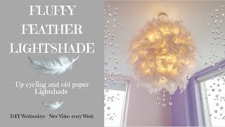 FEATHER BOA LIGHTSHADE || USING POUNDLAND ITEMS || D.I.Y WEDNESDAYS