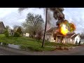 House Collapse Caught On Camera Trapping Firefighter