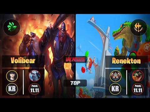 Roach VOLIBEAR (Top) [Grasp of the Undying] VS RENEKTON - Challenger KR Patch 11.11