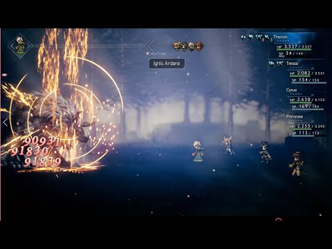 OCTOPATH TRAVELER beat Managarmr (secret wolf boss) under 1 minute.