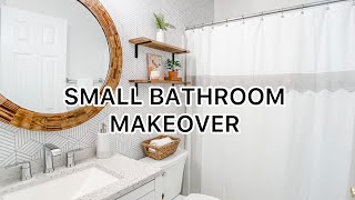 DIY  SMALL BATHROOM REMODEL #smallbathroomrenovation  #diywallpaperbathroom #homedecor