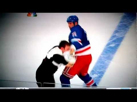 New Jersey Devils and NY Rangers Fight 2012