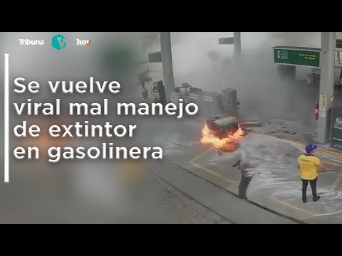 , title : 'Se vuelve viral mal manejo de extintor en gasolinera'