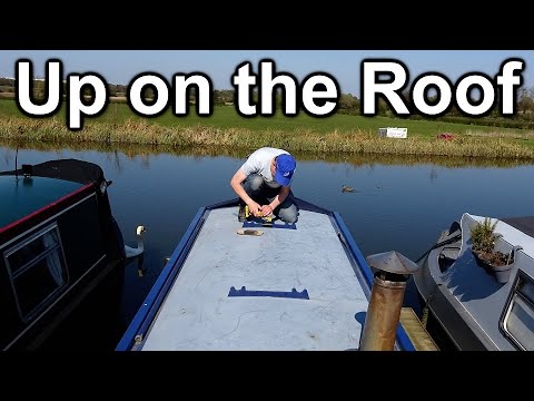 215. Painting the rusty spots on my narrowboat roof