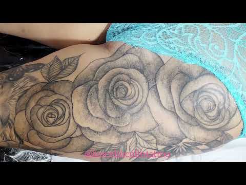 Tatuagem floral  de rosas Leão tattoo  whip shading  Leo Colin colin tattoo