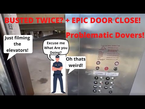 BUSTED TWICE? + EPIC DOOR CLOSE!  AWFUL Dover Traditional Elevators at Auburn Station Auburn WA