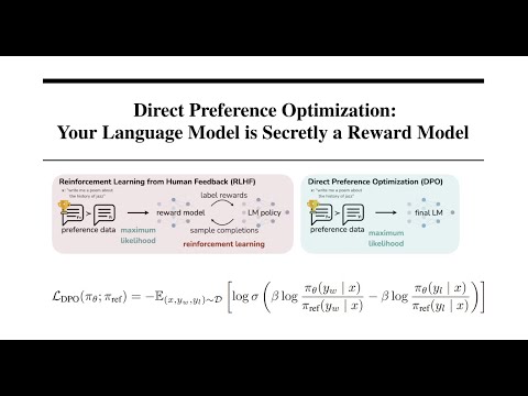 Direct Preference Optimization (DPO): Your Language Model is Secretly a Reward Model Explained