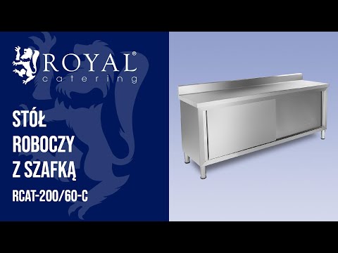 Video - Szafka robocza ze stali nierdzewnej - ECO - 200 x 60 cm - 160 kg - rant - Royal Catering
