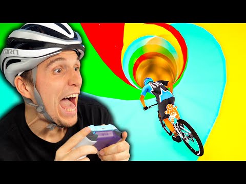 Fahrrad fahren in einer TOILETTE