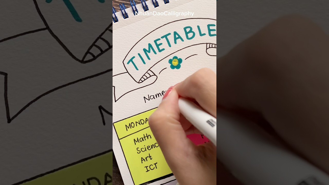 Simple time table | Bullet journal | Plan with me #nhuandaocalligraphy #shorts
