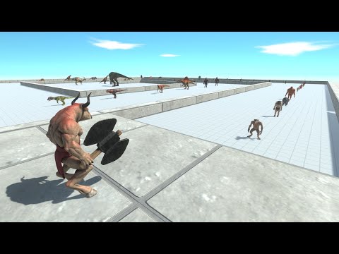 ⚡ MINOTAUR - Death Run with HP Bar - 🦖 Animal Revolt Battle Simulator 🦕