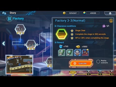 ROCKMAN X DIVE OFFLINE  : Factory 3-3 (Normal) Deep Element Hidden