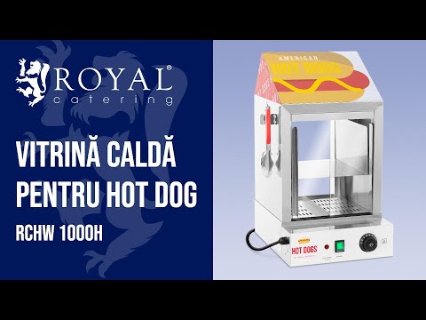 video - Vitrină Caldă pentru Hot Dog - 100 crenvurști - 25 chifle - 1,000 W