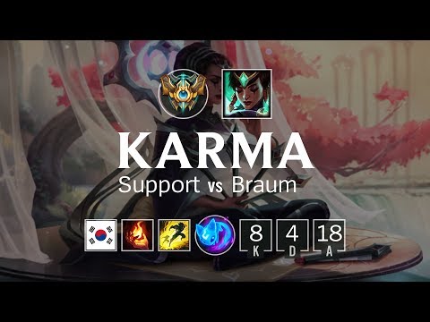 Karma Support vs Braum - KR Challenger Patch 8.4
