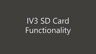 IV3 Vision Sensor Support | Advanced Functions | SD Card Setup