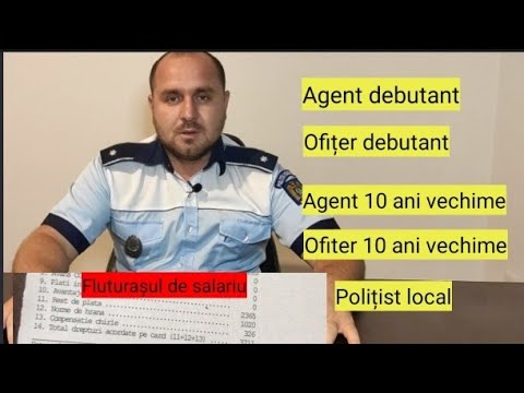 Cât este SALARIUL polițiștilor? Agent,ofițer, polițist local (poza cu fluturașul).