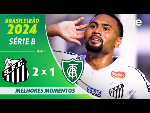 Gols e lances de Santos x América-MG