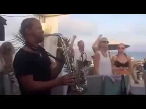 Saintro P Sax up! & Christopher Peyton & Paul Lomax at Endless Beachlife Nassau Tanit Ibiza