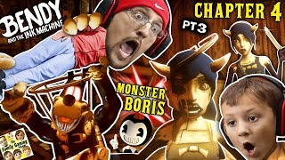 BORIS the MONSTER WOLF &amp; Two Alice Angels? Bendy &amp; the Ink Machine BOSS Fight (FGTEEV Chapter 4 #3)