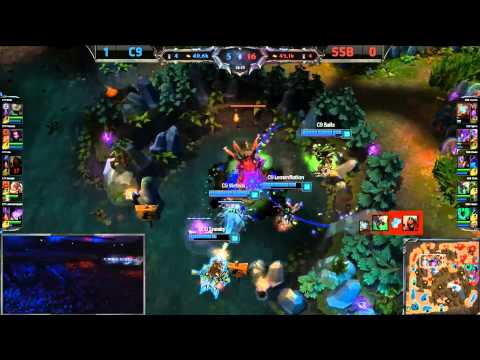 C9 epic call Inhib turret & baron - SSB vs C9 Game 2 (S4 Worlds)
