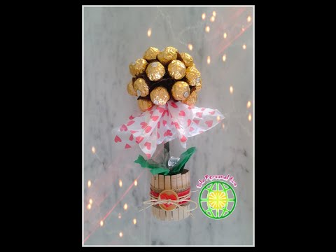 Topiario con bombones de chocolate