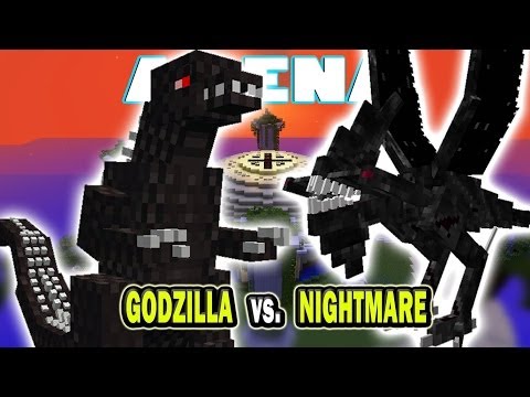 Minecraft Arena Battle GODZILLA vs. NIGHTMARE - MOD MOB BATTLE