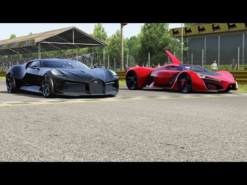 Bugatti La Voiture Noire vs Ferrari F80 Concept at Monza Full Course