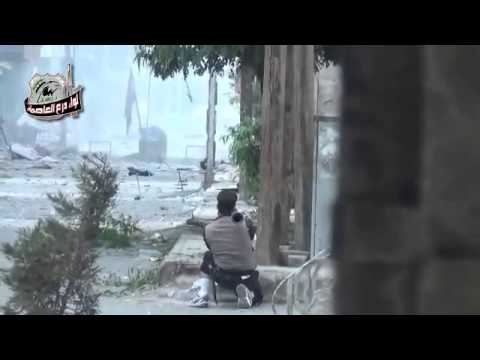 استهداف دبابة لقوات النظام من قبل لواء درع العاصمة في مدينة حرستا في محافظة ريف دمشق