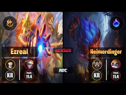 Ruler EZREAL (ADC) [Conqueror] VS HEIMERDINGER - Challenger KR Patch 11.4