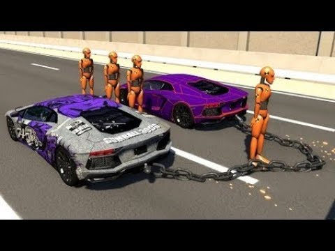 Chained Cars Crash Testing - BeamNG DRIVE