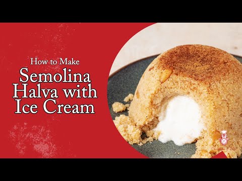 Turkish Semolina Halva (filled with ice cream!)