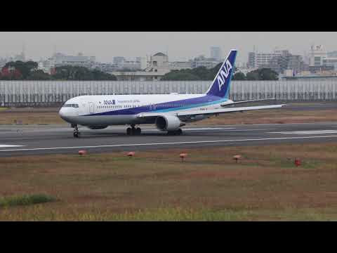 4K 60P【CF6-80C2】B767-300ERの甲高いエンジン音 engine sound