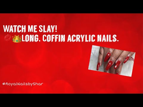 Long Red Coffin Nails
