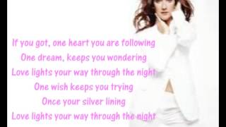 One Heart. Lyrics. Celine Dion