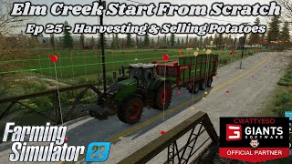 Ep 25 Harvesting & Selling Potatoes | FS22 Elm Creek Let