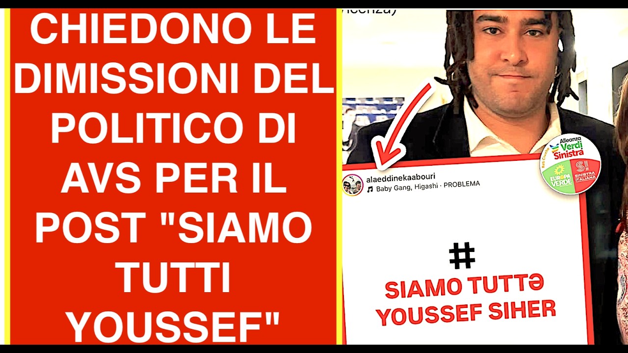 CHIEDONO LE DIMISSIONI DEL POLITICO DI AVS PER IL POST "SIAMO TUTTI YOUSSEF"