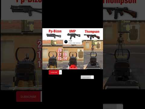 Pp-Bizon vs UMP vs Thompson damage 😱 #pubg #pubgtipsandtricks